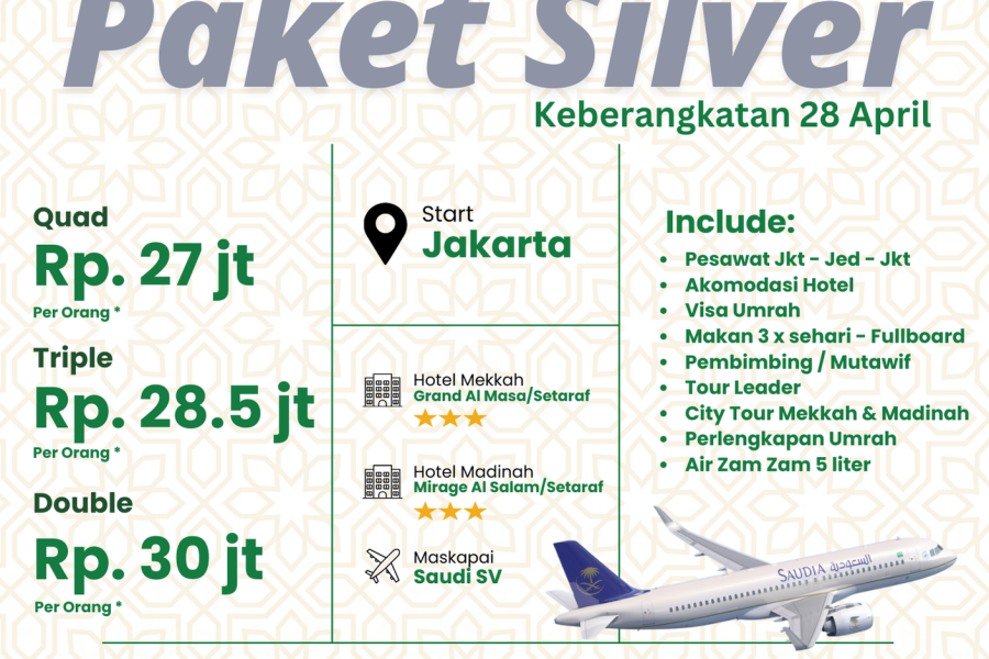 Paket Silver Quad Umroh 9 Hari Hijrahfest Umrah